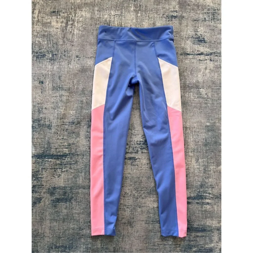 Nike Periwinkle Blue White Pink Trophy Athletic Leggings Girls Large